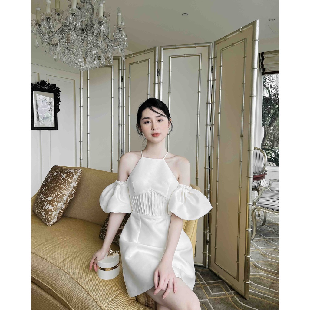Váy yếm tay bồng xếp ly sang chảnh Layla Dress