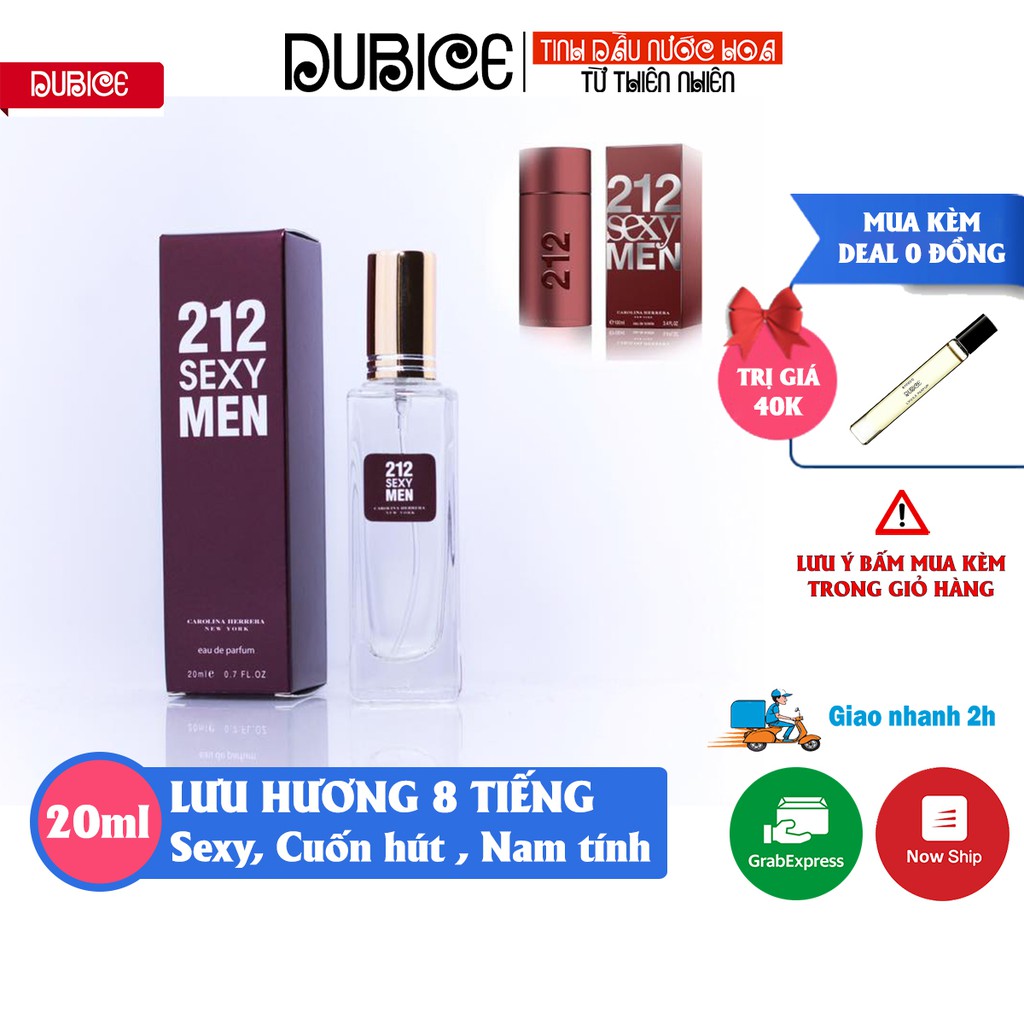 Nước hoa nam 212 Sexy Men 5D 20ml chiết mini, cao cấp lưu hương lâu