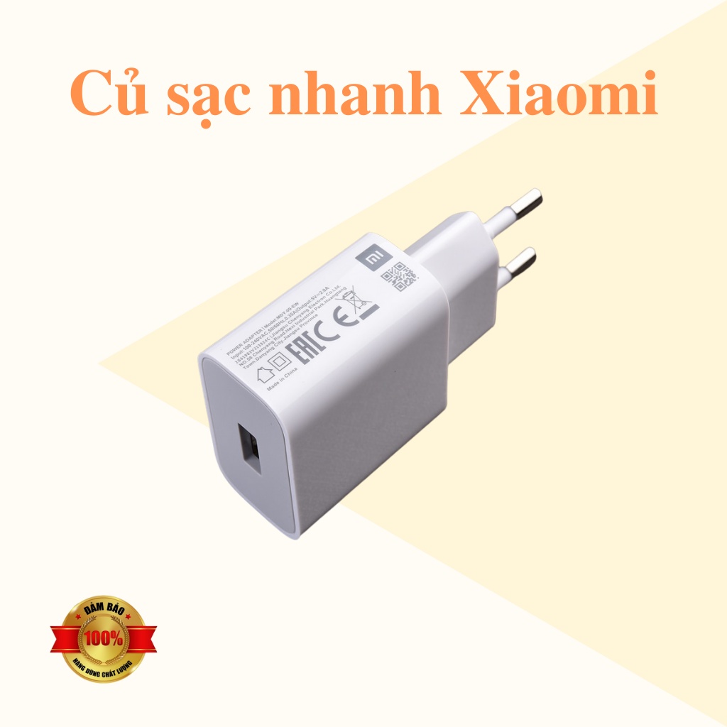 Củ sạc xiaomi 5v-2a 18w Xiaomi chính hãng BẢO HÀNH 12 THÁNG Quick Chagre 3.0