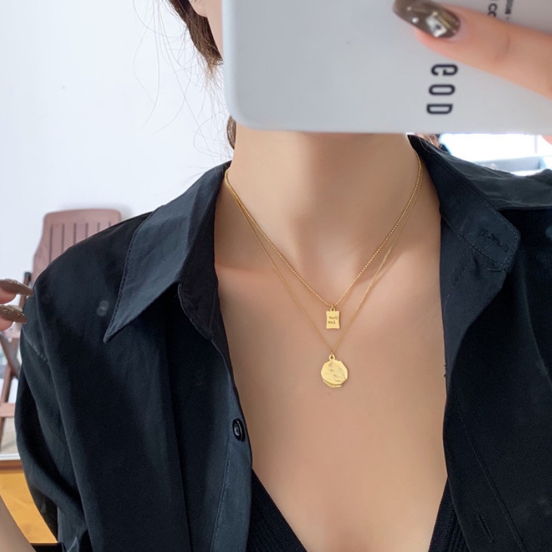 Dây Chuyền 2 Tầng Good Luck Titan Ko Đen TT 3892