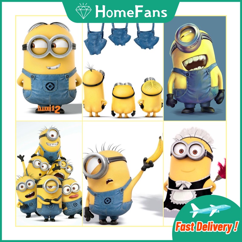 Bộ Tranh Đính Đá 5D Tự Làm Hình Minions 30x40cm / 40x50cm