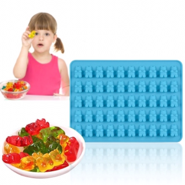 Khuôn kẹo chip chip hình gấu 50 viên