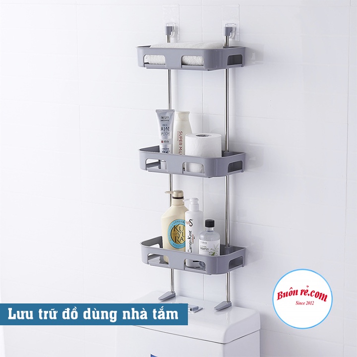 Kệ gác bồn cầu 3 tầng tiết kiệm không gian nhà tắm - Kệ đựng đồ nhà bếp, nhà tắm tiện ích 01557