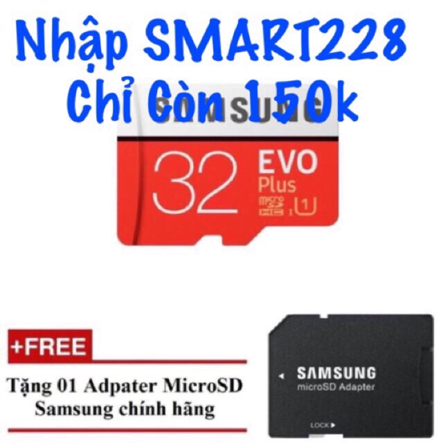 Thẻ Nhớ Samsung EVO Plus U1 32GB Thẻ Nhớ 32Gb Samsung EVO Plus U1 32GB Thẻ nhớ Samsung EVO 32GB | BigBuy360 - bigbuy360.vn