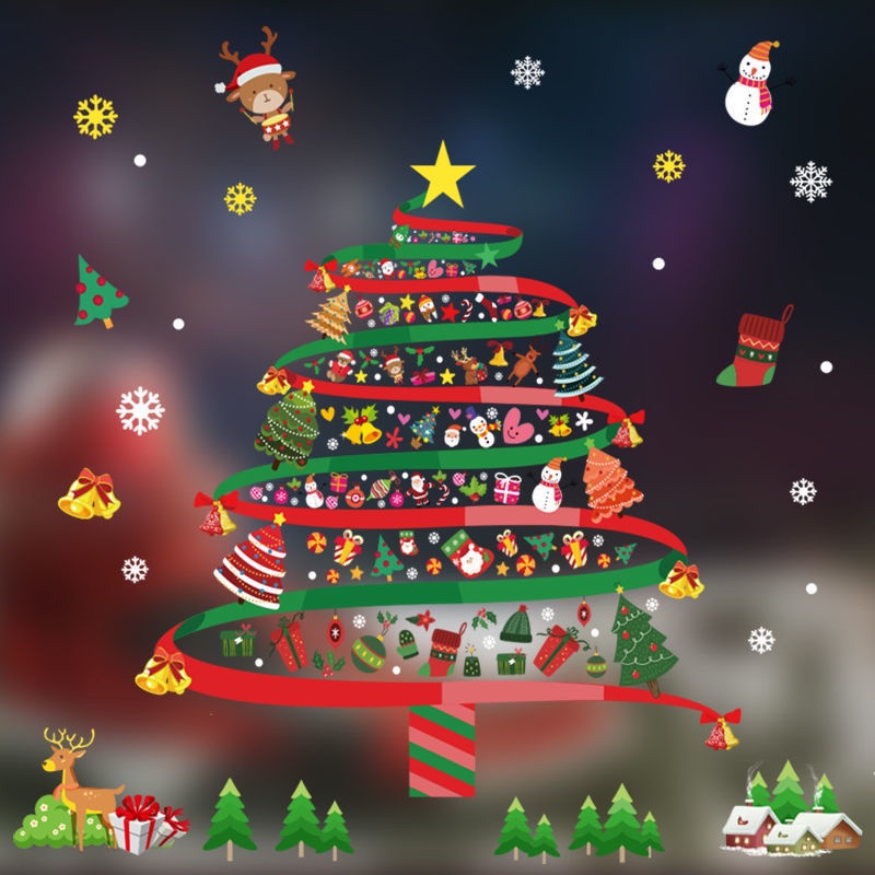 Miếng dán trang trí cửa kính họa tiết ông già Noel dễ thương | BigBuy360 - bigbuy360.vn