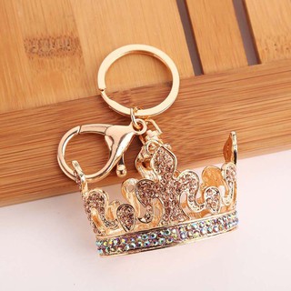 Móc khóa hình vương miện đính đá pha lê