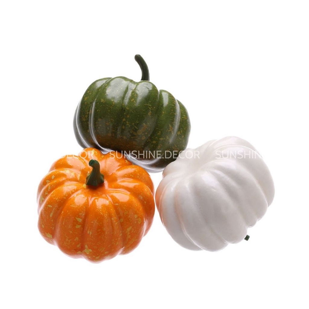 Quả bí ngô giả trang trí bình hoa, decor lễ hội Halloween