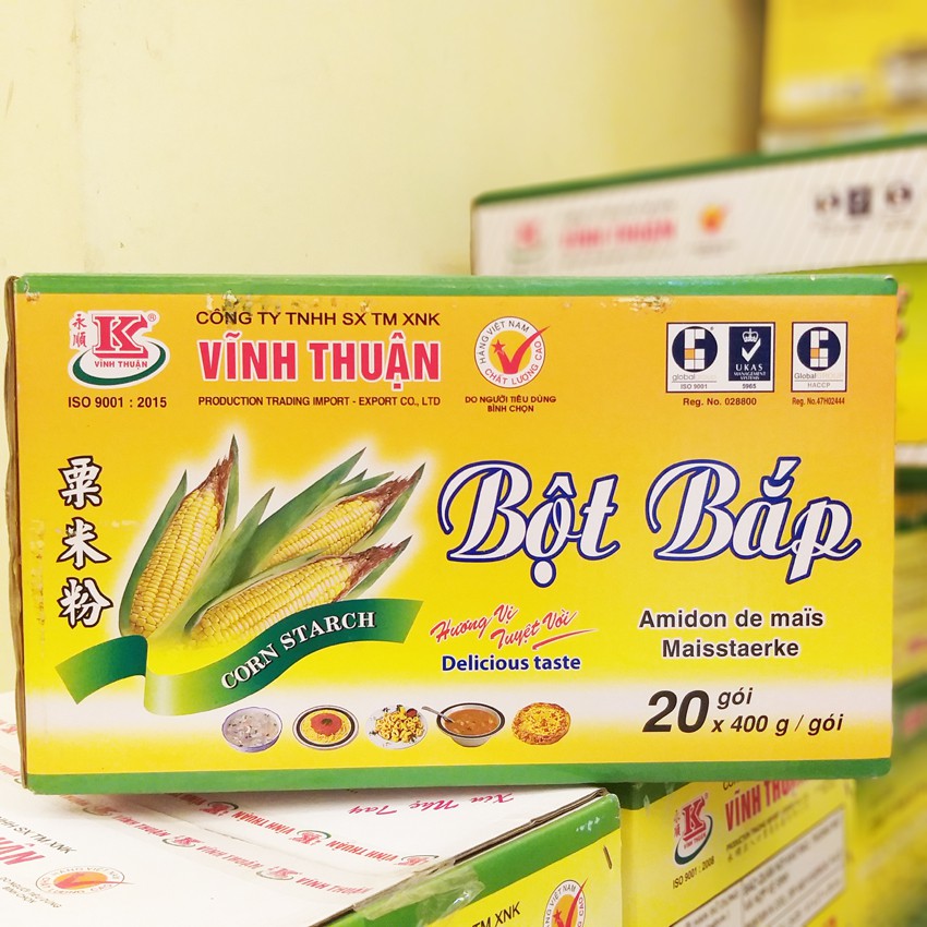 Bán Sỉ 1 Thùng Bột Vĩnh Thuận: Bột Gạo, Bột Nếp, Bột Năng, Bột Bắp Thùng 20 Gói - 400g/gói