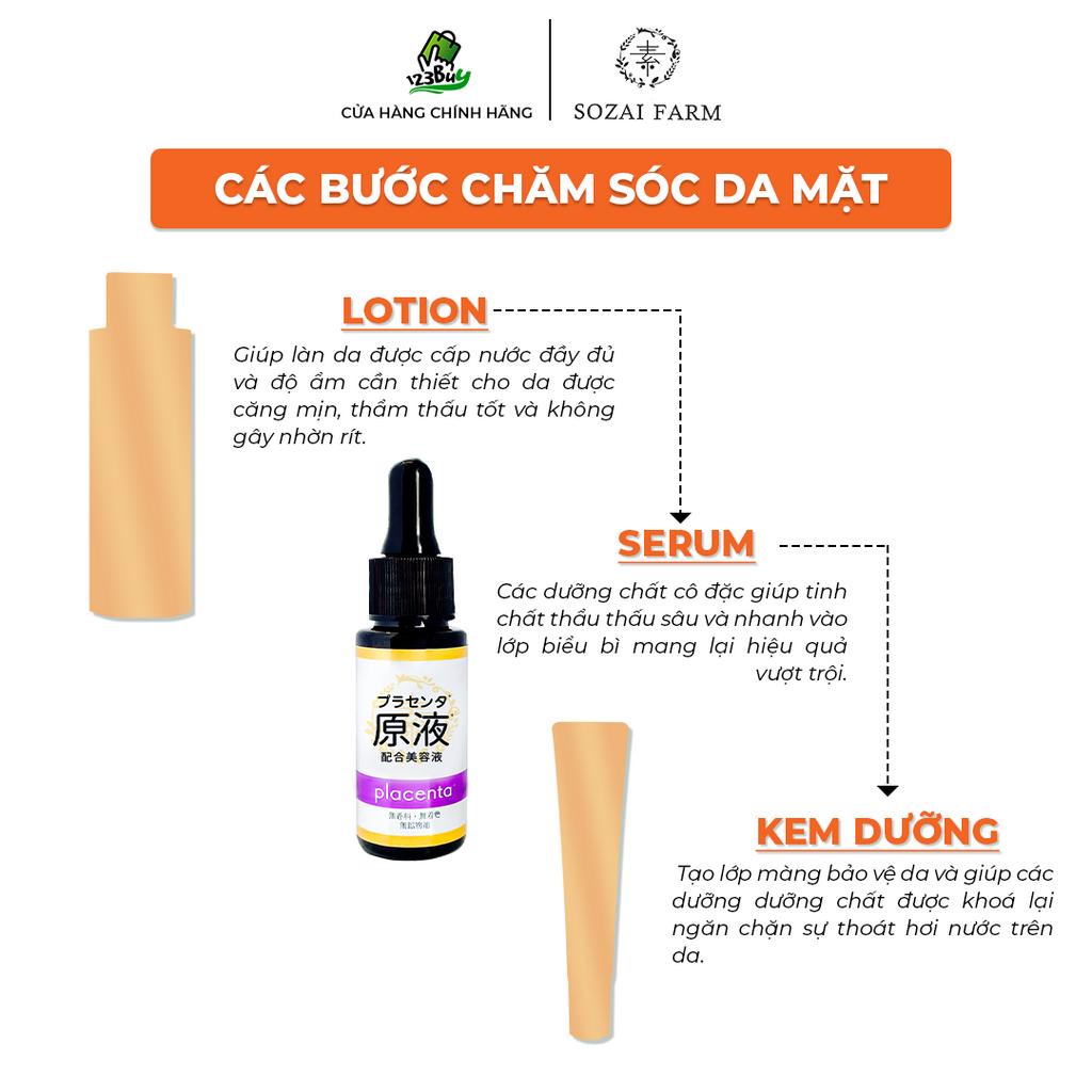 Tinh chất dưỡng da và cấp ẩm lành tính Nhật Bản Sozai Farm Placenta Essence – Dạng Serum - 20ml