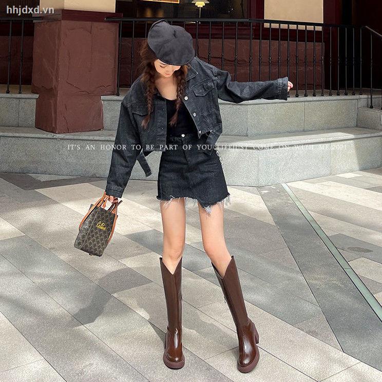 Giày bốt cao gót cá tính thời trang xuân thu 2021 cho nữ