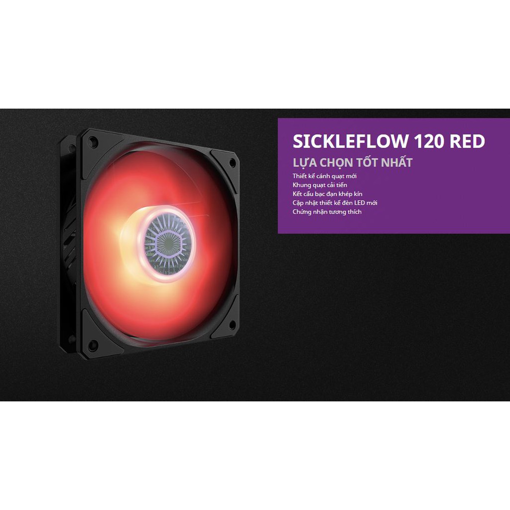 Quạt Làm Mát Case 12cm Cooler Master SICKLEFLOW 120 RED (đỏ)