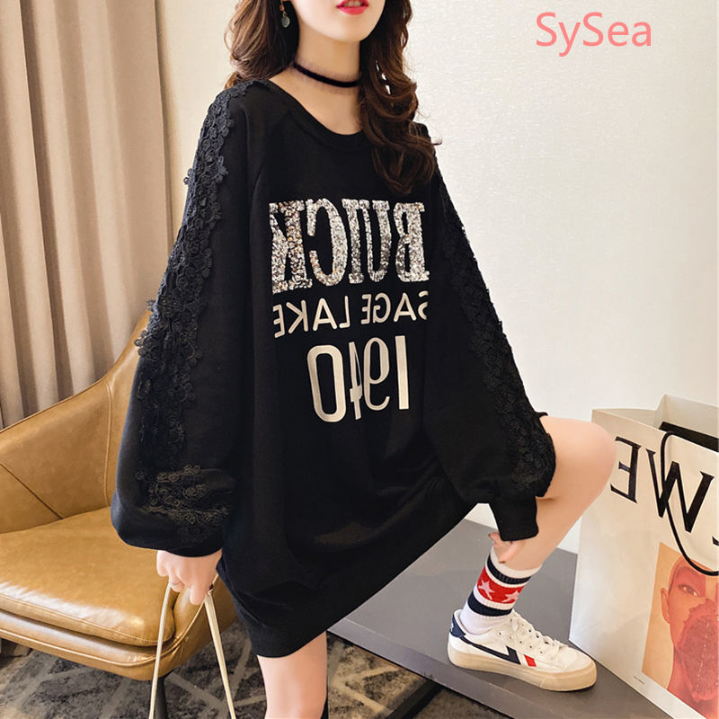 Áo Thun Tay Dài Cổ Tròn Thiết Kế Dáng Rộng Thoải Mái