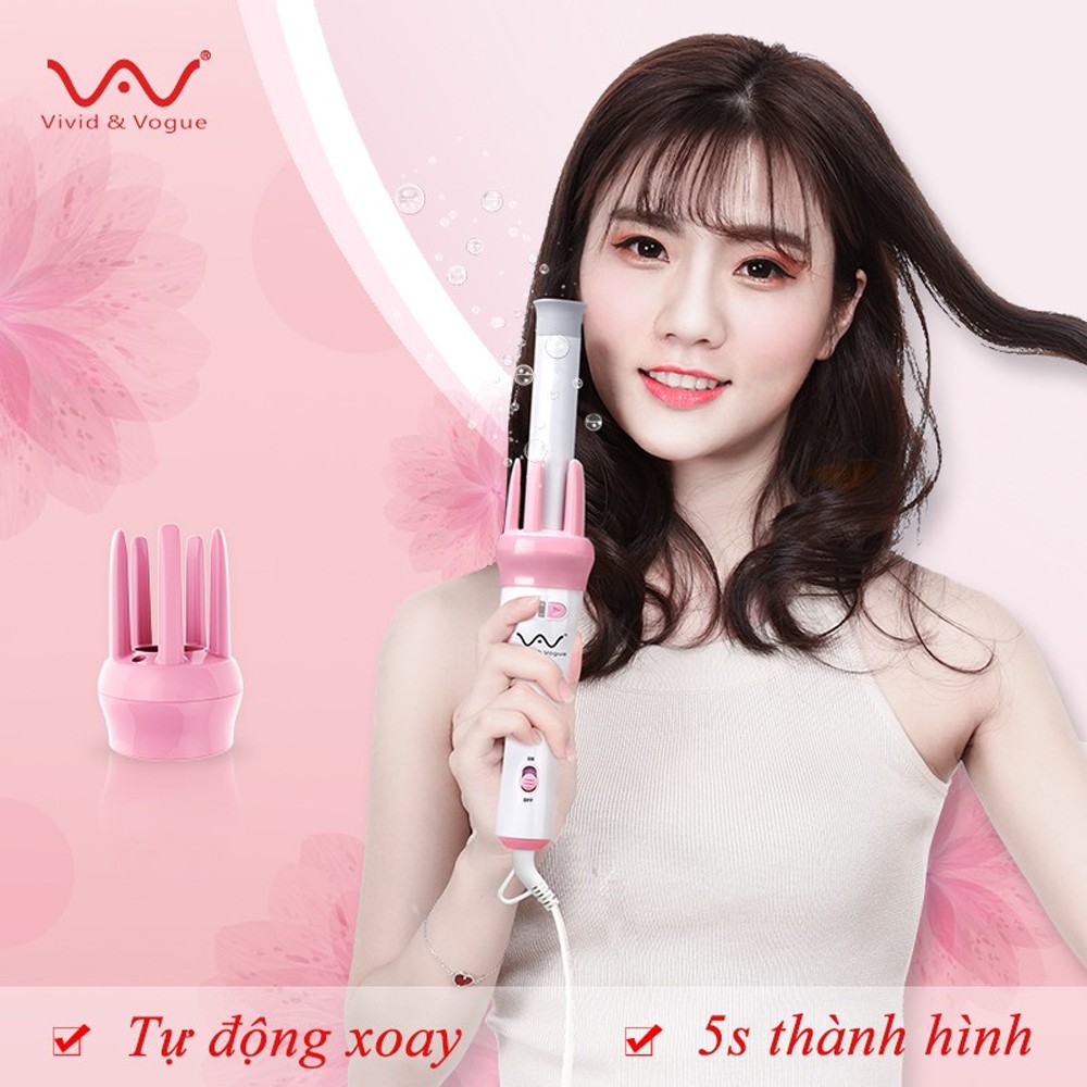 Vivid&Vogue chính hãng, Máy uốn tóc xoăn tự động cao cấp - Bảo Hành 1 Năm