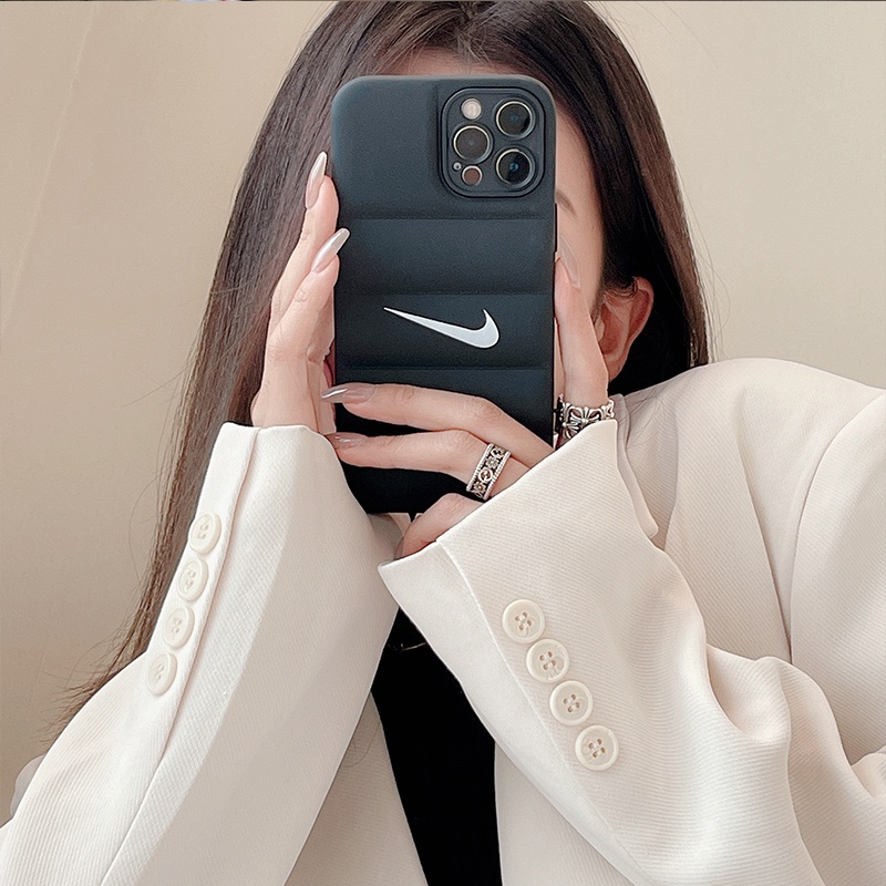 Ốp Điện Thoại Mềm Chống Sốc Hình Lông Vũ Nike 3D Cho iPhone 15 14 13 12 11 Pro MAX X XS MAX XR 7 8 Plus