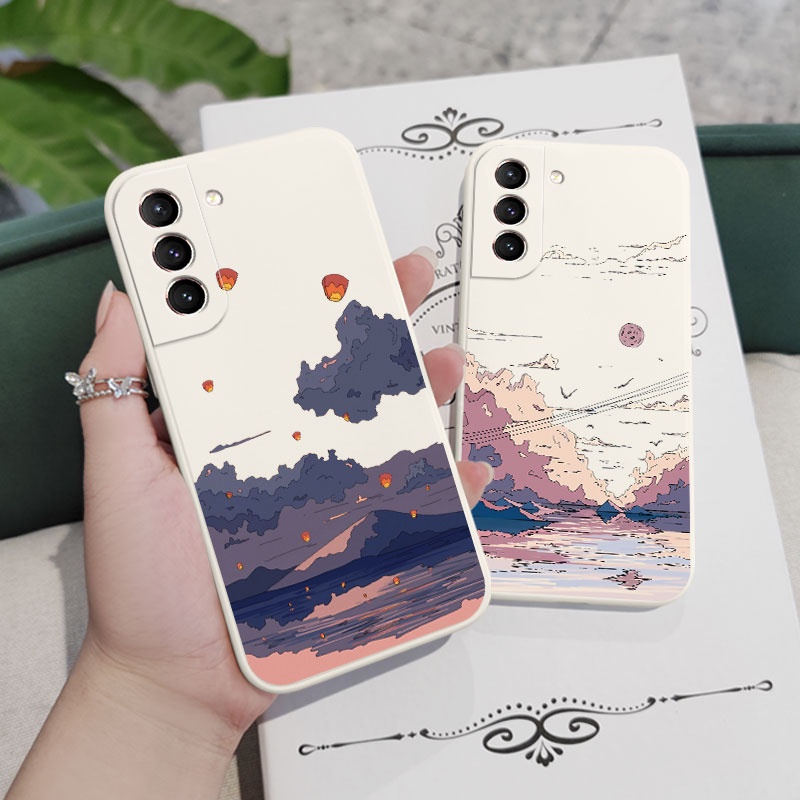 Ốp Điện Thoại Hình Phong Cảnh Anime Cho Samsung Galaxy S21 S20 FE Ultra Plus