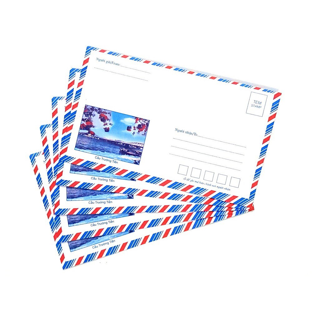 Tệp 20 cái phong bì có keo dán gửi thư quà biếu hiếu hỉ mừng cưới lịch sự tập bì thư loại dày đẹp phong bì bưu điện