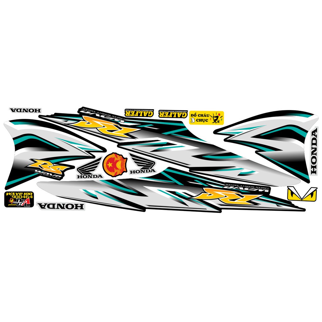 Tem rời Wave a 50 - 100 cc Đời 2006-2016 Mẫu RS giả zin 2021 Phiên Bản Các Màu 900464