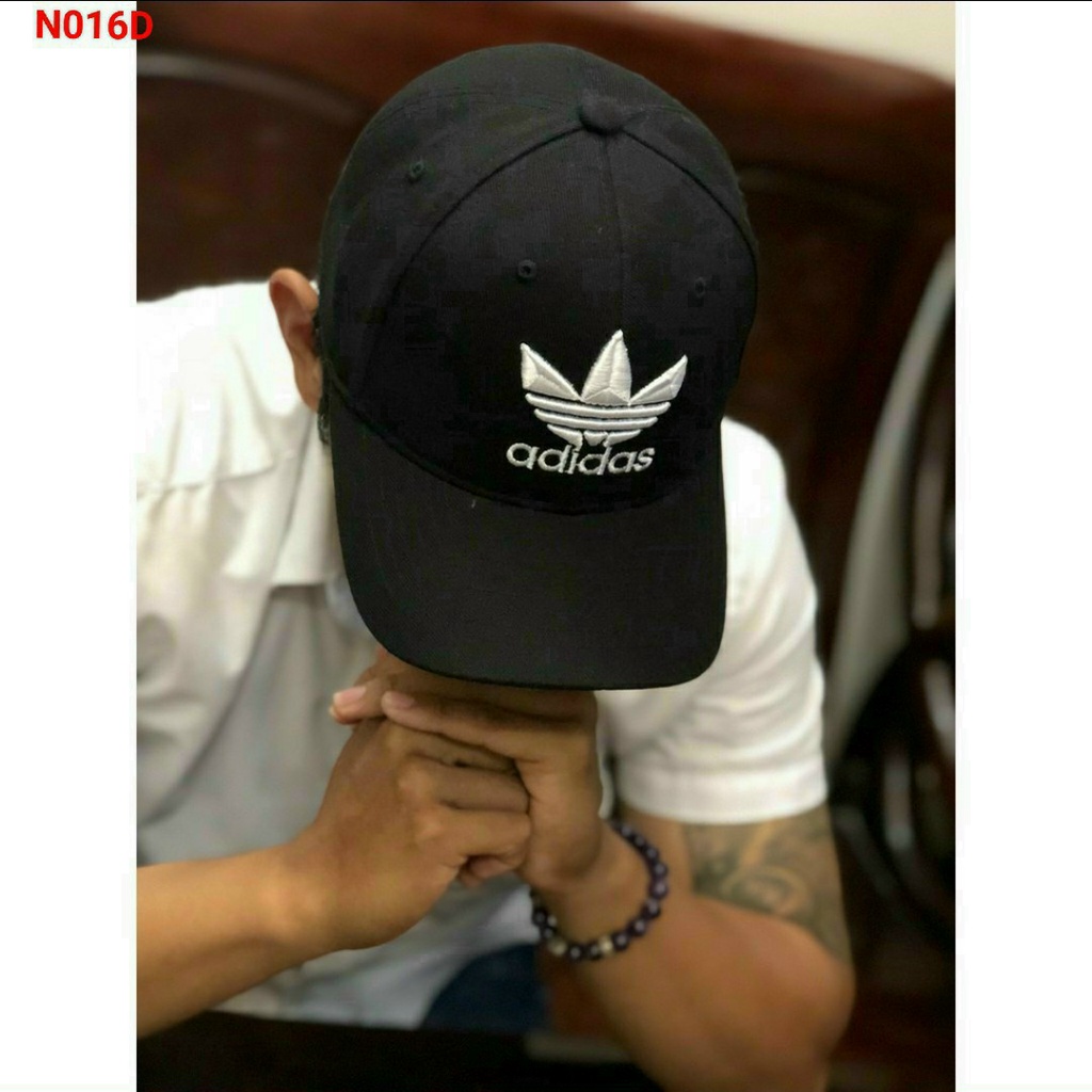 Mũ nón lưỡi trai logo Adidas chất vải cotton Hàn Quốc cao cấp, nón kết Unisex màu đen logo thêu nổi 3D