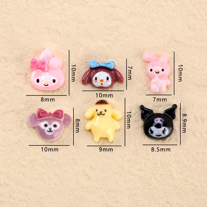 Set 10 Charm hoạt hình đính móng, hoạt hình nail - sz bé