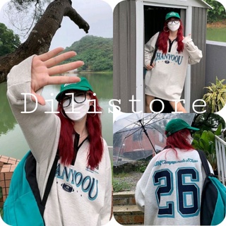 Áo Sweater Nỉ Ngoại Khóa Kéo 26 🦋 Áo Thun Nam Nữ Tháng Rộng In Số 🦋