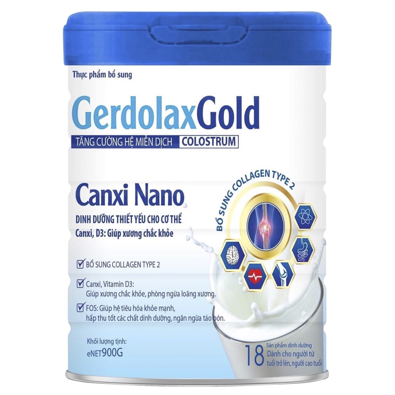 Sữa canxi cho người già _ sữa bột Gerdolax Gold Canxi Nano 900g