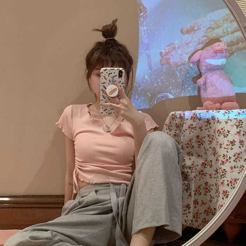 Áo thun Croptop tay ngắn thời trang mùa hè cho nữ