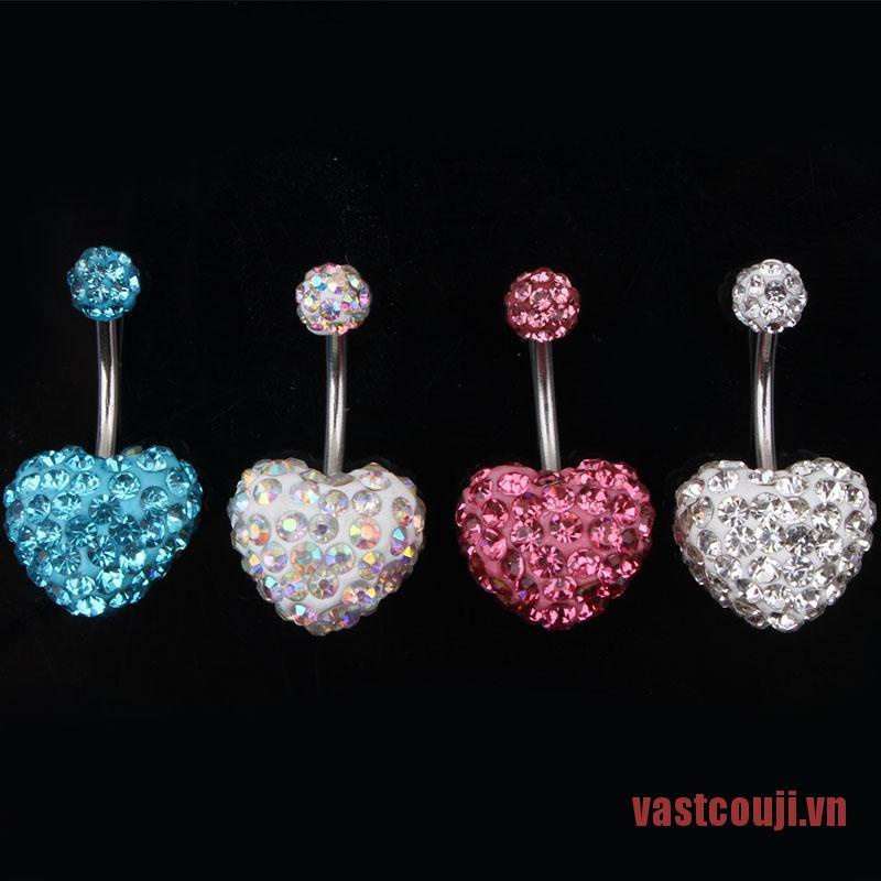 Khuyên RốN HìNh Tim ĐíNh Đá Xinh XắN