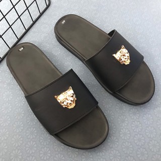 ( Ảnh thật - Hàng có sẵn ) Dép nam mặt hổ kim loại hàng cao cấp 2019