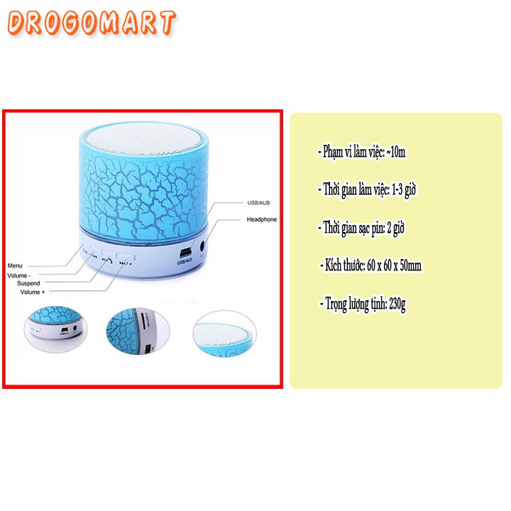 ( FREESHIP 99K ) Loa bluetooth mini led nháy theo nhạc A9 HLD-600 Màu sắc tươi sáng Âm thanh sống động