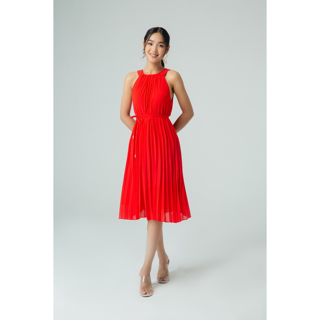Đầm lụa dập ly thiết kế IVY moda MS 41C5821