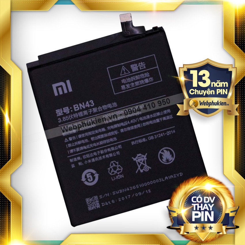 Pin zin cho Xiaomi Redmi Note 4X (BN43) - 4100mAh