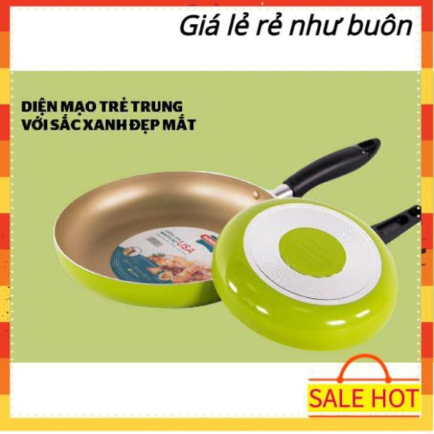 Chảo chống dính 3 lớp lòng vàng Sunhouse Size 18,24 dùng mọi bếp gas, bếp hồng ngoại