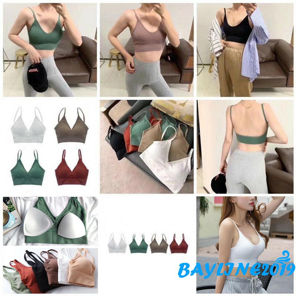 Áo bra màu trơn có mút ngực cho nữ