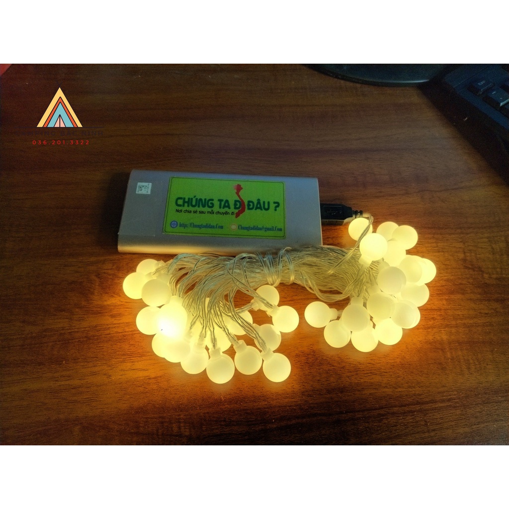 Dây led bi tròn trang trí lều trại dài 6m x 40 bóng