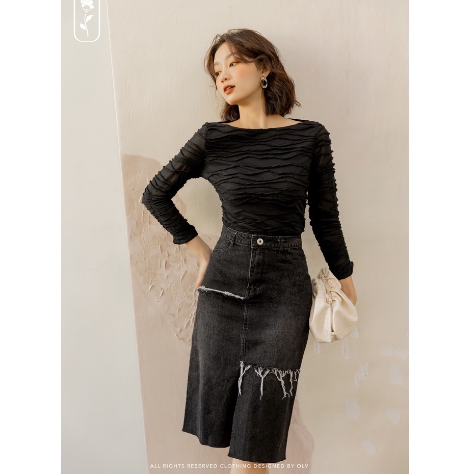 OLV - Áo Long Sleeve Top in Night