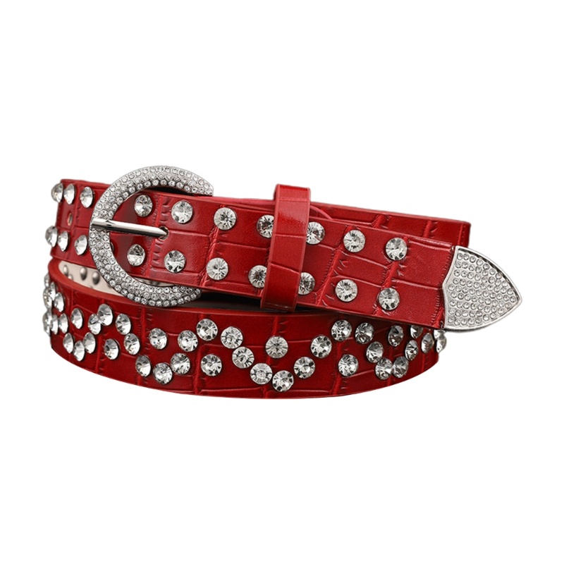 Thắt Lưng Đính Đá Sang Trọng Phong Cách punk Cho Nữ