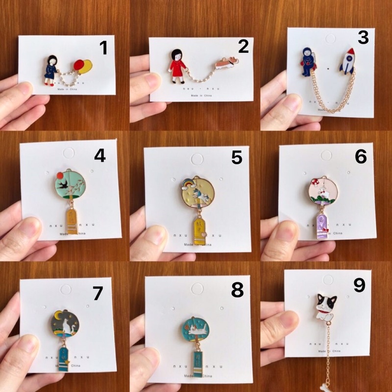 Huy hiệu ghim cài áo, mũ, túi style Hàn, Nhật