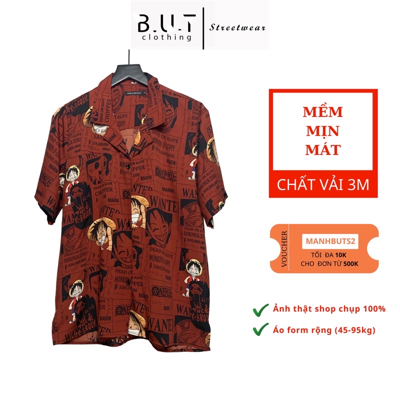 Áo sơ mi họa tiết ngắn tay LUFFY trơn mềm dành cho nam nữ | BUTCLOTHING