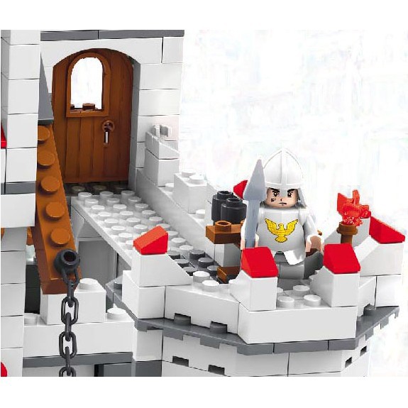Đồ chơi lego lắp ráp cổng thành phòng thủ vĩ đại trung cổ với 1118 mảnh ghép