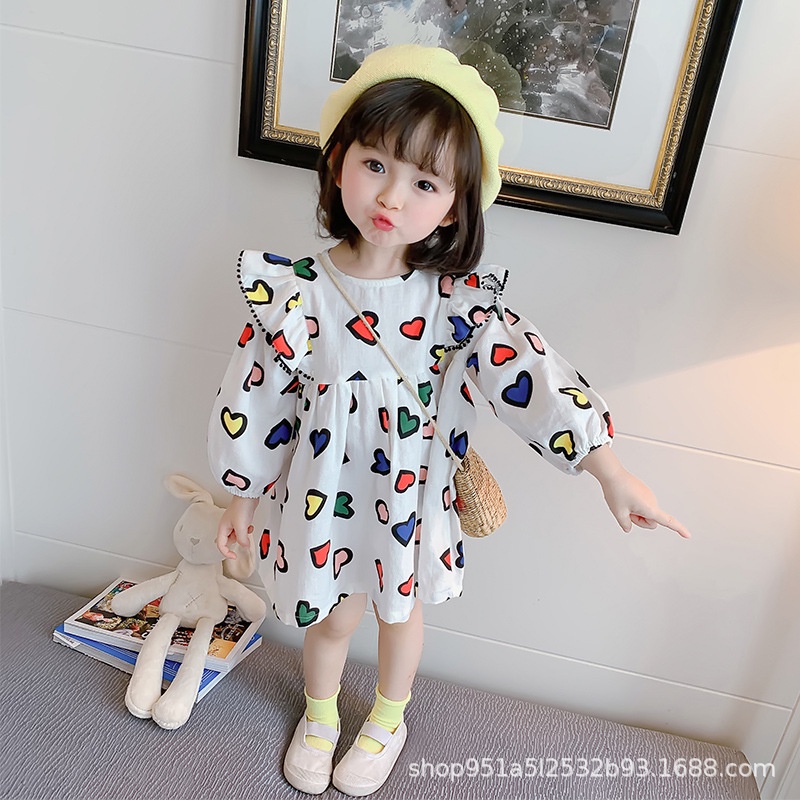 Cô gái Váy đầm công chúa hoa thời trang Váy dài tay