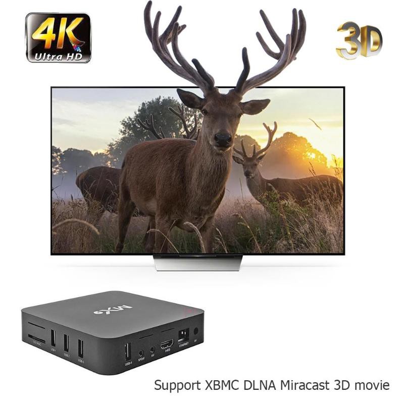 Bộ Thiết Bị Chuyển Đổi Tv Thường Thành Smart Tv Mx9 4k Quad Core 1gb Ram 8gb Rom Android 4.4 Tv Box 2.0 Hd Hdmi Sd