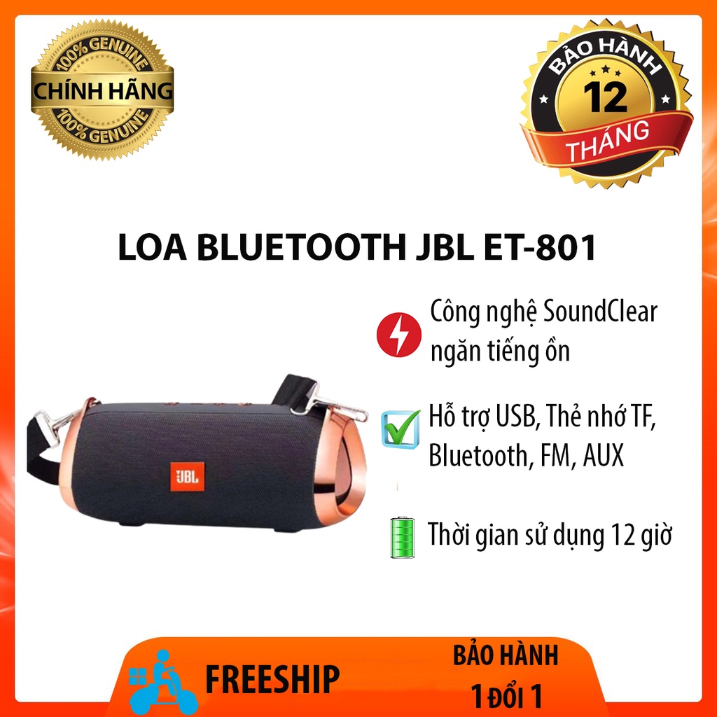 Loa Bluetooth JBL ET-801 Cổng AUX Tích Hợp Công Nghệ SoundClear Ngăn Tiếng Ồn