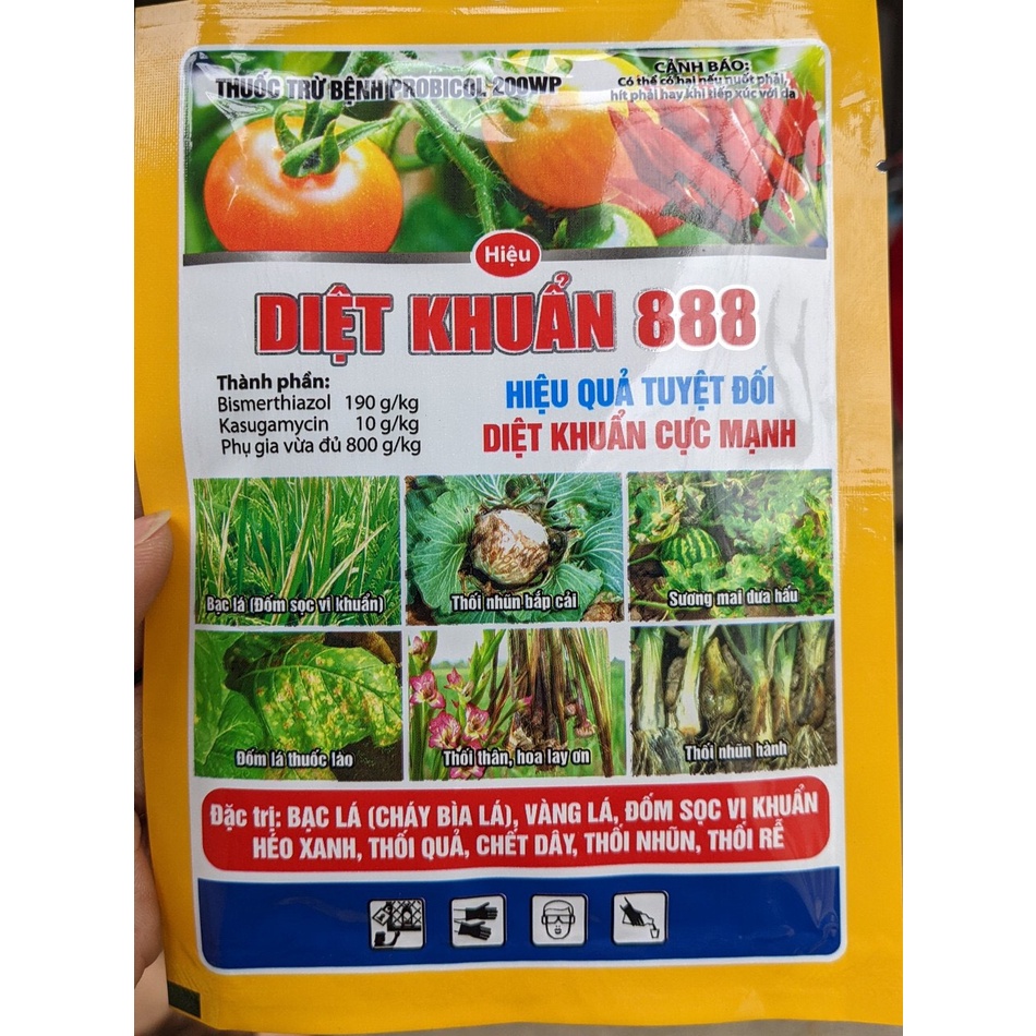 Chế phẩm Diệt khuẩn 888. Trị thán thư, thối quả, thối rễ, thối thân, chết cây con, vàng lá, bạc lá