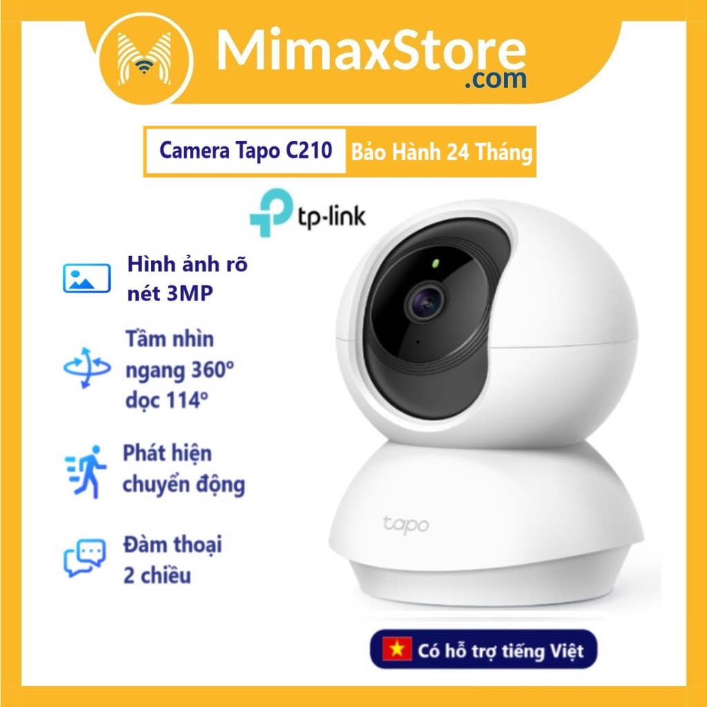 [Hỏa Tốc - HCM] Camera Wifi TP-link Tapo C210 Camera 360 1080p | Hàng Chính Hãng | Bảo Hành 24TH | MIMAX STORE