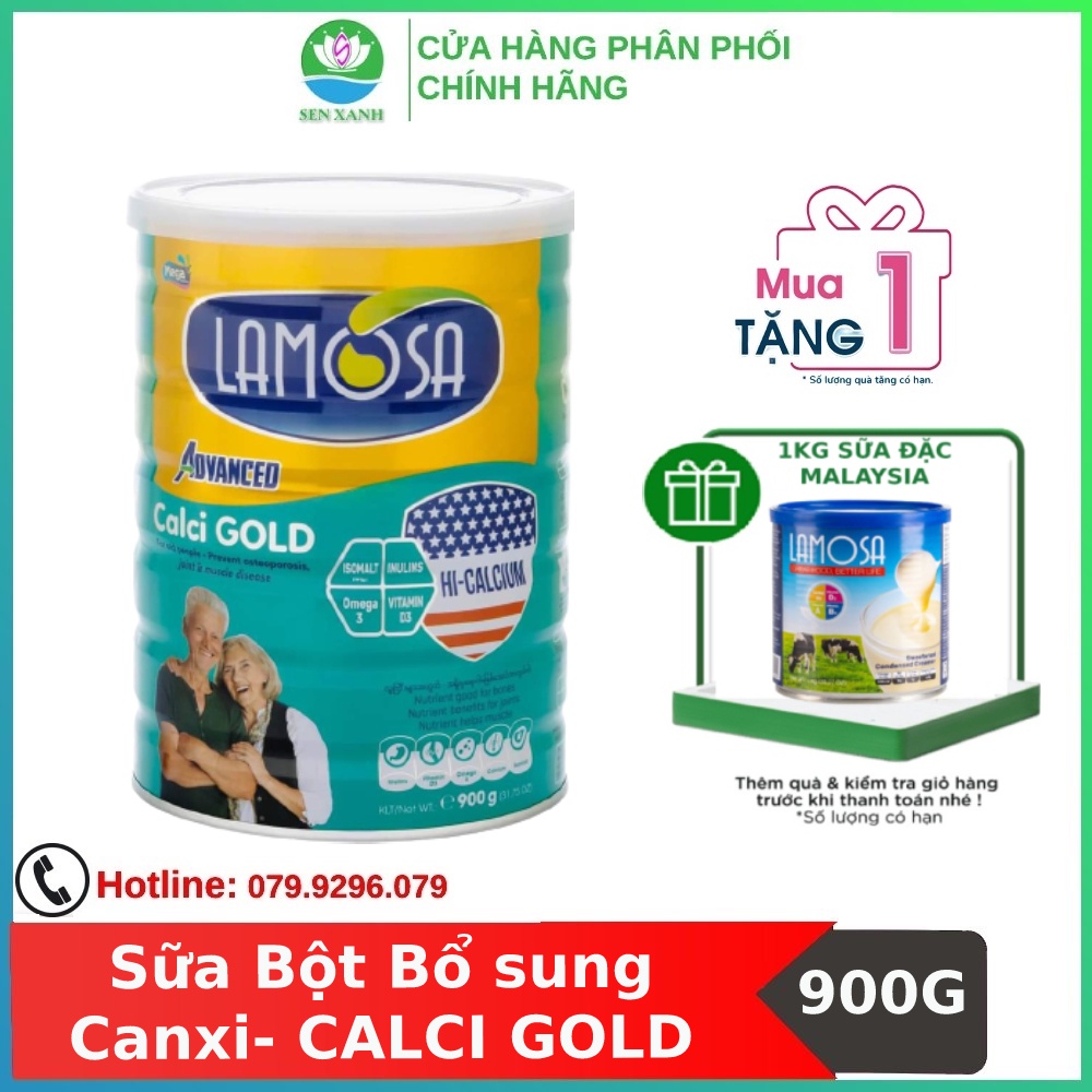 [SenXanh SG] Sữa Bột Bổ Sung Canxi Cho Người &gt; 35 Tuổi - Lamosa CALCI GOLD 900G