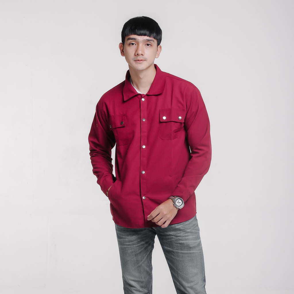 Az-áo Sơ Mi Jacket Bán Parka Marun-Jacket Cho Nam Và Nữ Hits