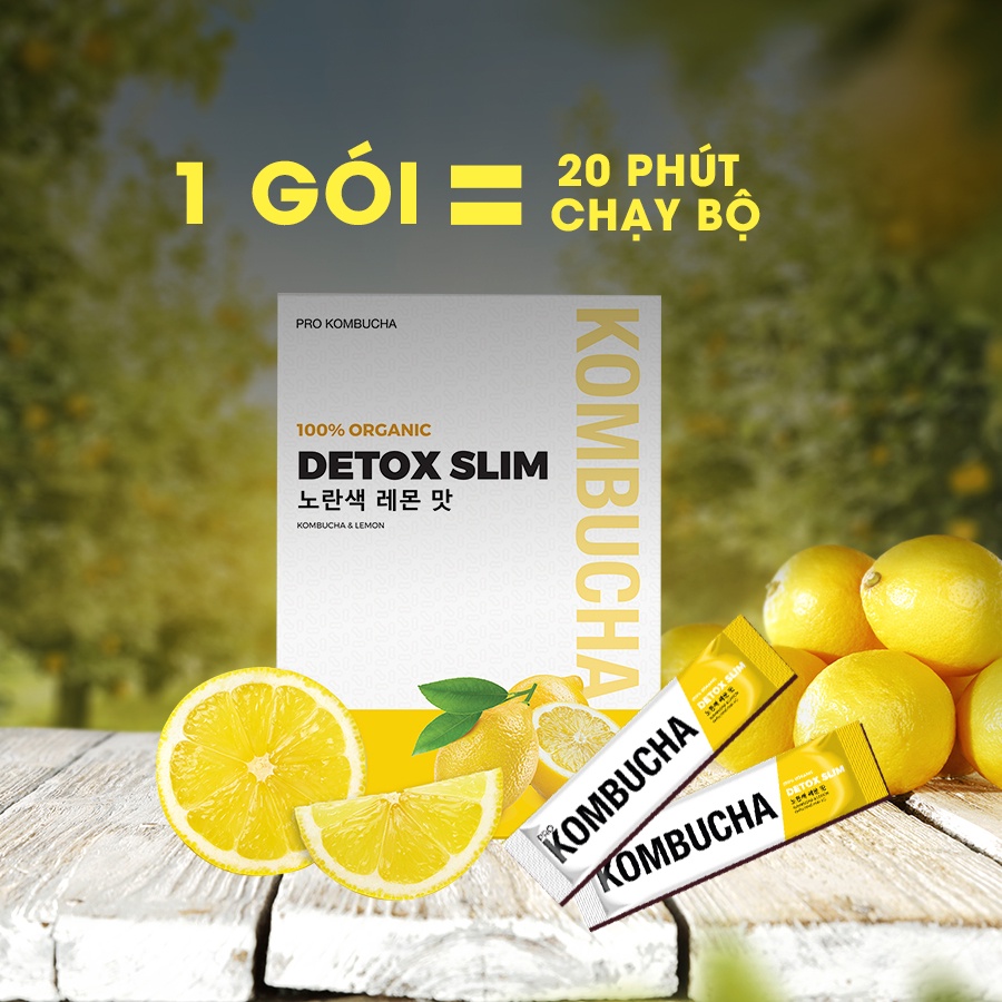 Trà kombucha Pro Kombucha hỗ trợ giảm cân detox đẹp da loại 10 gói/ 1 hộp