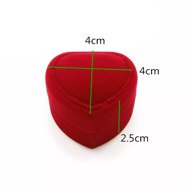 [Exquisite Flocking Red Heart Shaped Carrying Jewelry Box for Rings,  Earrings, Bracelets] [Jewelry Storage Organizer Case]