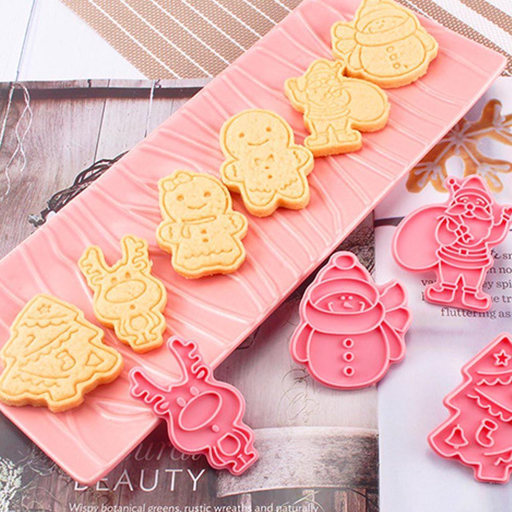 Set 6 Khuôn Nhựa Làm Bánh Quy Chủ Đề Giáng Sinh