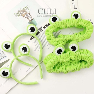 Băng đô cài tóc, Bờm cài tóc ếch xanh, dùng cài tóc tẩy trang, rửa mặt siêu đáng yêu - Culi accessories